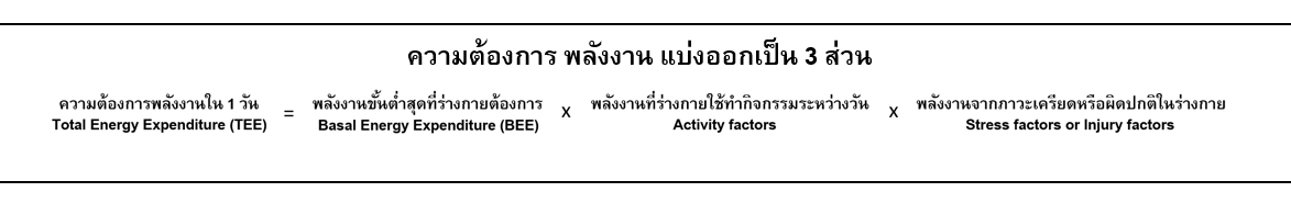 พลังงาน ที่ใช้ในแต่ละวัน 

