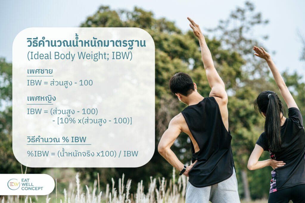สูตรคำนวณ น้ำหนักมาตรฐาน เพื่อใช้หา พลังงาน 